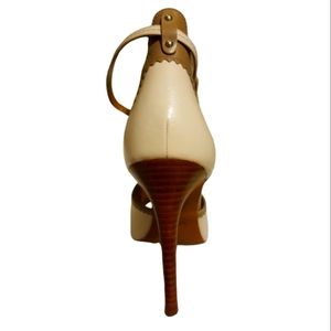 COPY - COACH 8.5 Classy peep-toe silhouette Stiletto Chalk/Stone Dual shade